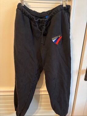 adidas Black Sweatpants with Bright Blue Tag
